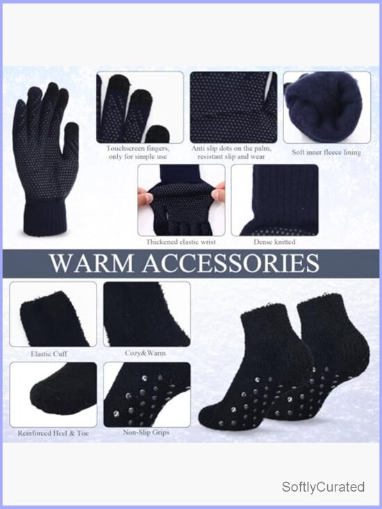 5 in 1 Winter Set: Wearable Blanket Hat Scarf Gloves Socks main image 7